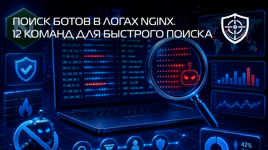 Поиск ботов в логах Nginx: 12 команд, чтобы найти их за 10 минут